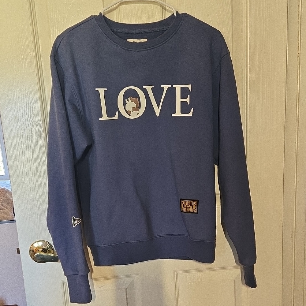 PFL - Pushbutton Line Friends - Blue Love Graphic Ladies Sweatshirt - XS
